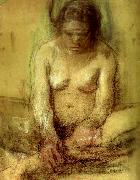 kathe kollwitz sittande kvinnlig akt oil painting reproduction